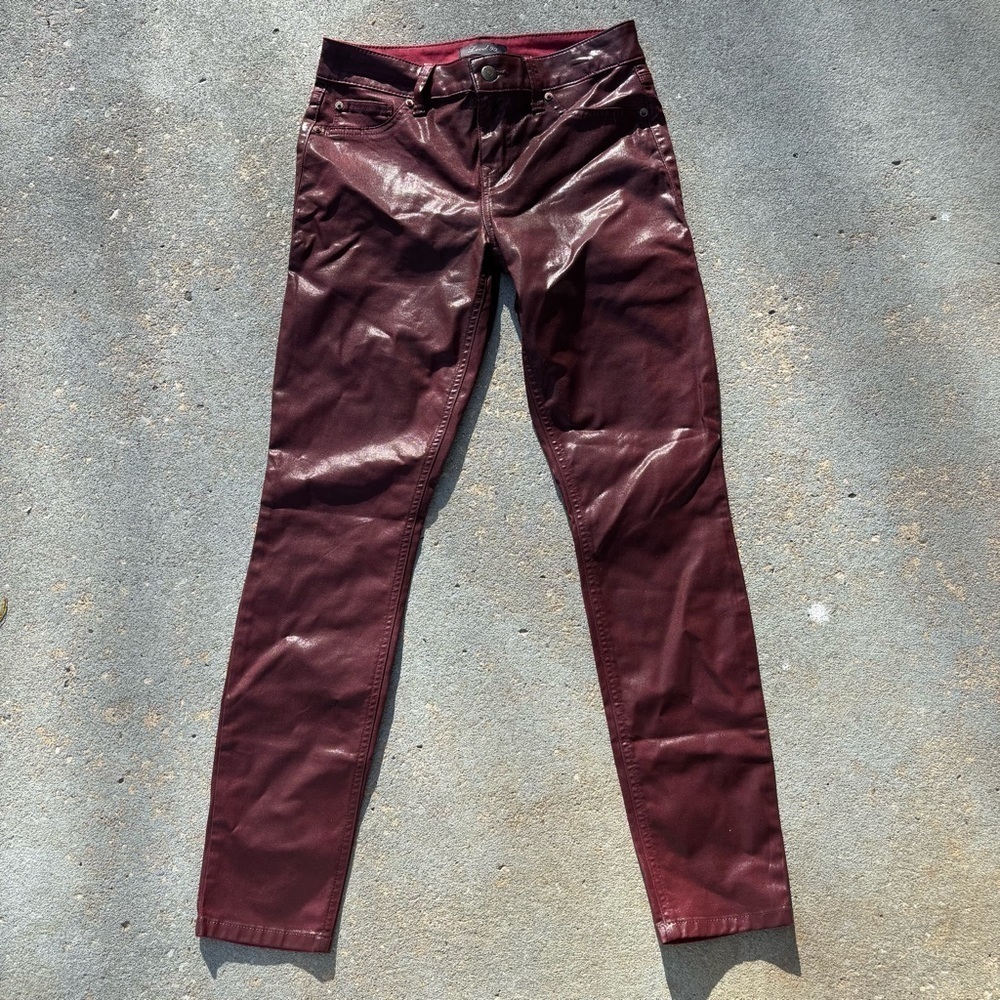 Level 99 Burgundy Leather Pants